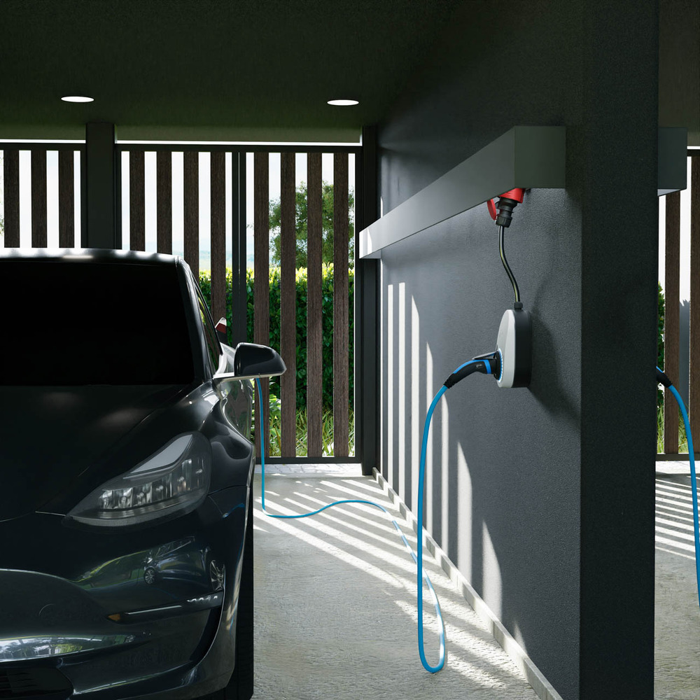 Mobile Wallbox go-e Charger Gemini flex 11 kW lädt Tesla