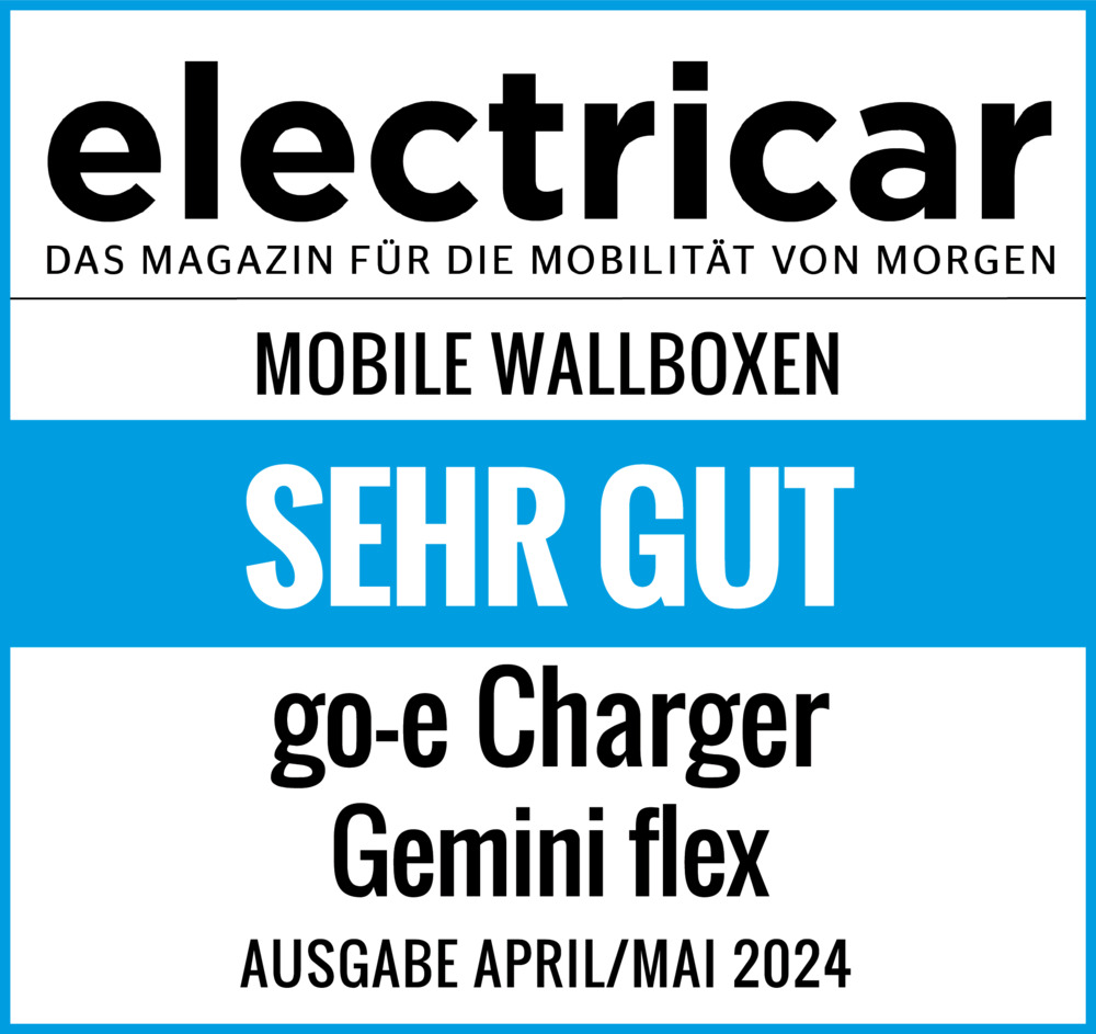 Testurteil go-e Charger Gemini flex 11 kW "Sehr gut" in electricar