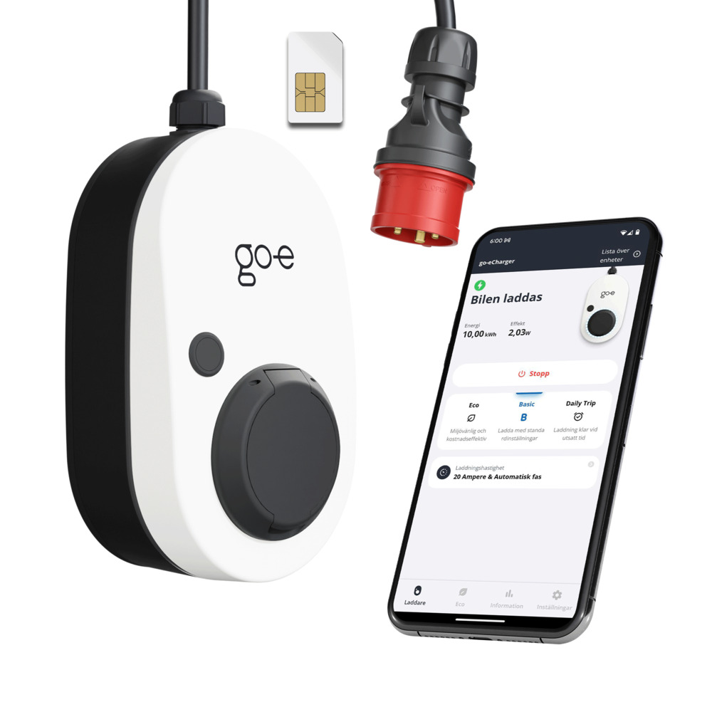 Mobil väggbox go-e Charger Gemini flex 2.0 11 kW med appen pa svenska Mobil väggbox go-e Charger Gemini flex 2.0 11 kW med appen pa svenska