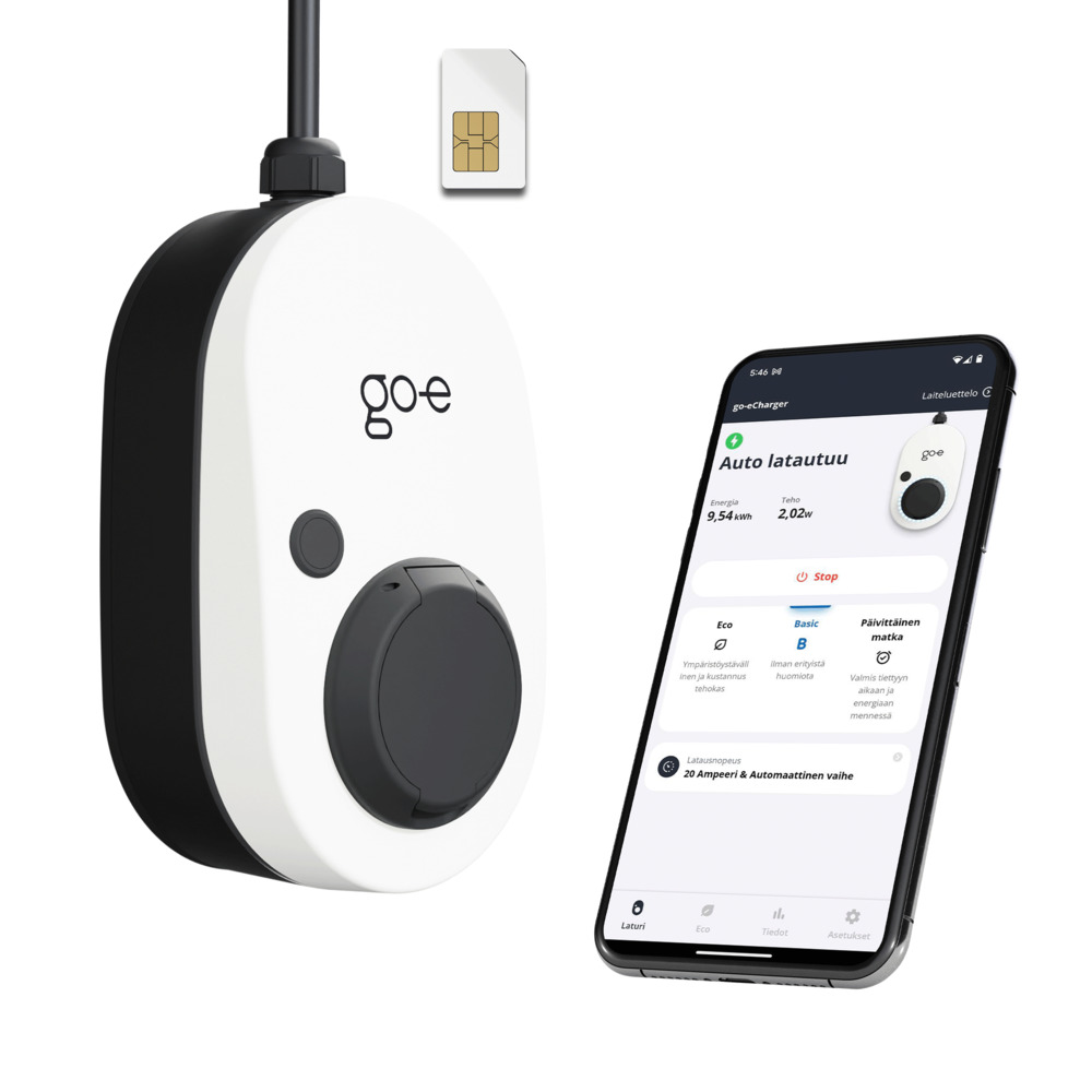 Wallbox go-e Charger Gemini 2.0 11 kW sovellus suomeksi