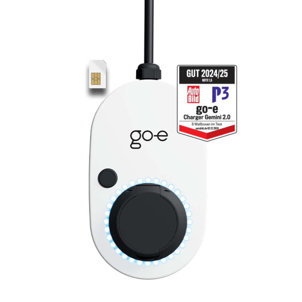 go-e Charger Gemini 2.0 11 kW mit Testurteil "Gut" in Auto Bild und P3 Wallbox-Test go-e Charger Gemini 2.0 11 kW mit Testurteil "Gut" in Auto Bild und P3 Wallbox-Test
