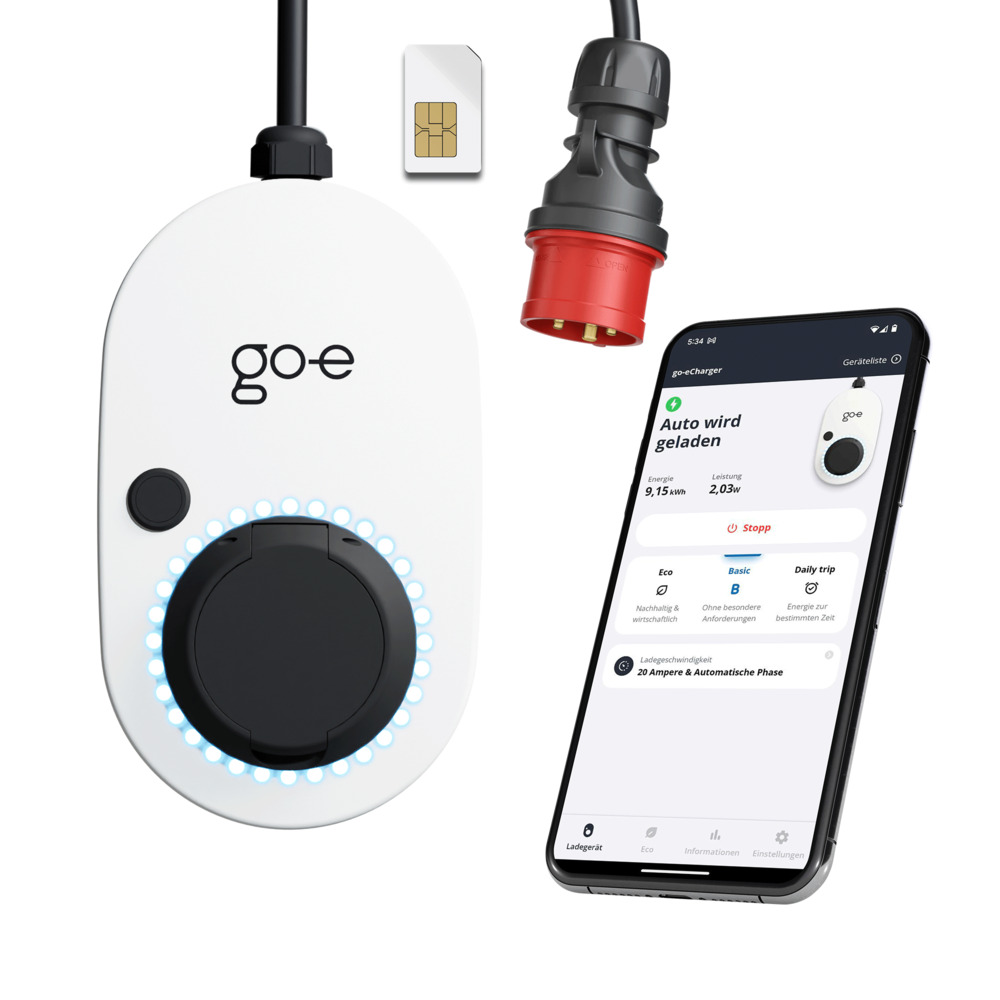 Mobile Wallbox go-e Charger Gemini flex 2.0 22 kW mit deutscher App Mobile Wallbox go-e Charger Gemini flex 2.0 22 kW mit deutscher App