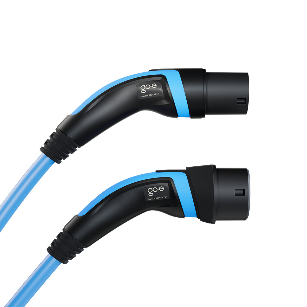 Type 2 charging cable (up to 22 kW) 2.5 m | blue | plugs lateral