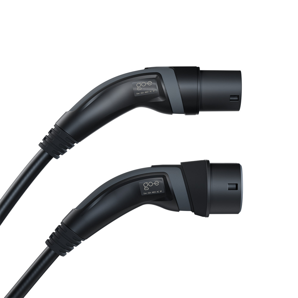 Typ 2 Kabel Black Edition (bis 22 kW) 2,5 m | Stecker seitlich