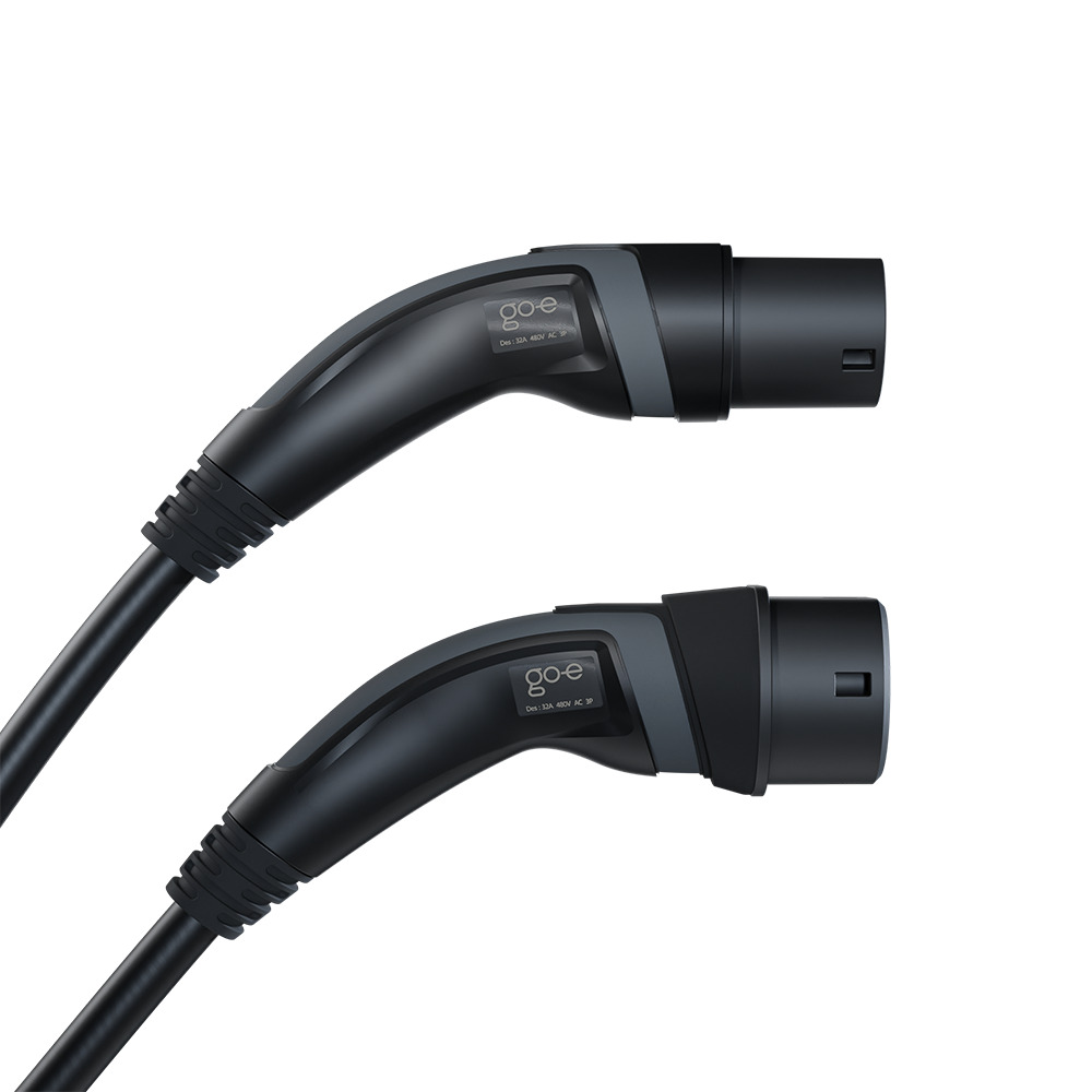 Type 2 cable Black Edition (up to 22 kW) 5 m | plugs lateral