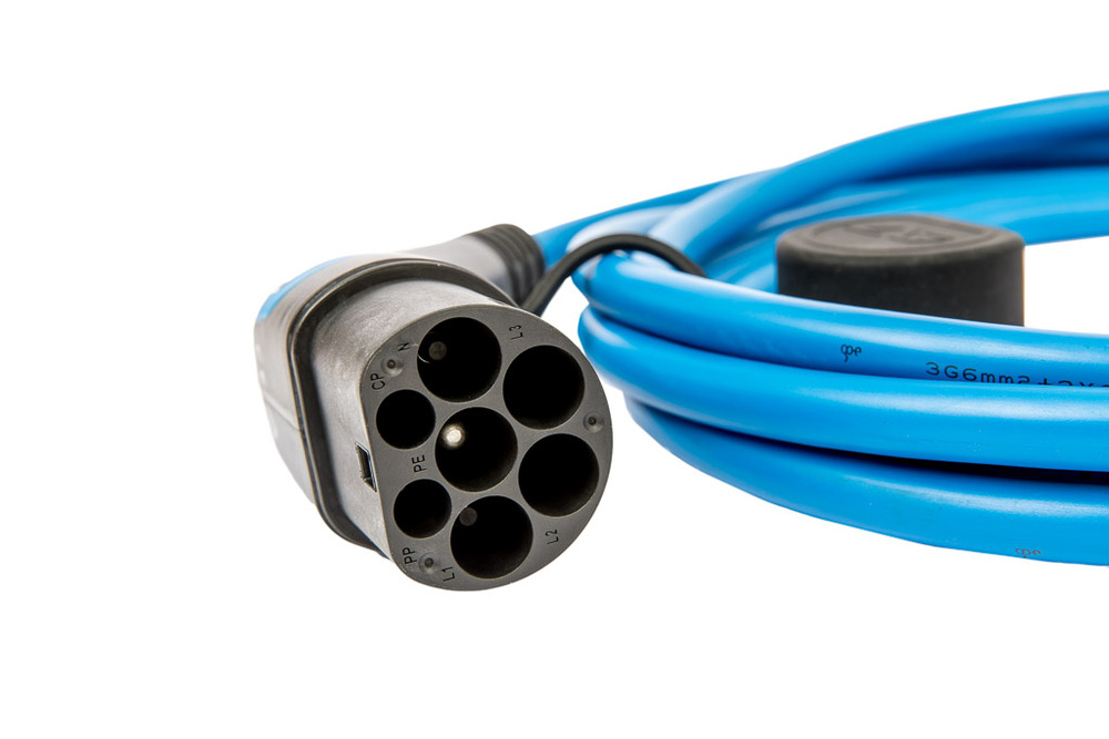 go-e typ 2 till typ 1 kabel blå 7.4 kW 5 m | Kontakt för laddningsstation