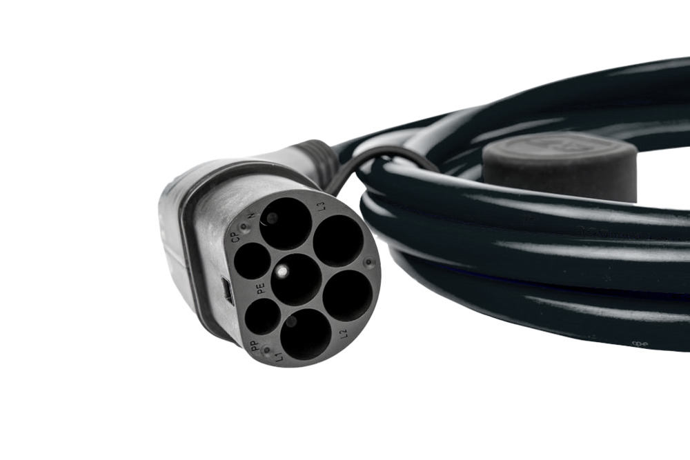 go-e typ 2 till typ 1 kabel black 7.4 kW 5 m | Kontakt för laddningsstation