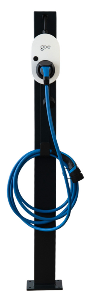 Piedestal med kabelhållare MB antracit med go-e Charger och laddkabel Piedestal med kabelhållare MB antracit med go-e Charger och laddkabel