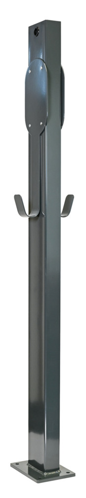 go-e twin double pedestal MB anthracite with cable holder | angeled view go-e twin double pedestal MB anthracite with cable holder | angeled view