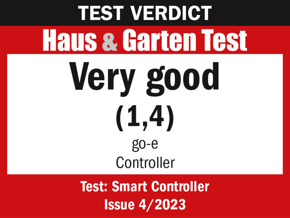 Test seal go-e Controller "very good" in Haus und Garten test magazine Test seal go-e Controller "very good" in Haus und Garten test magazine