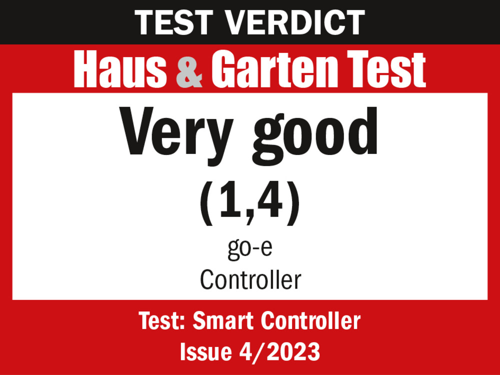 Test seal go-e Controller "very good" in Haus und Garten test magazine