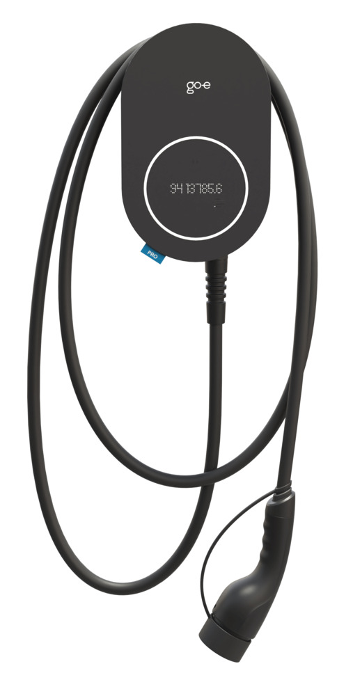 Wallbox mit MID - go-e Charger PRO CABLE 11 kW | Frontansicht mit Ladekabel